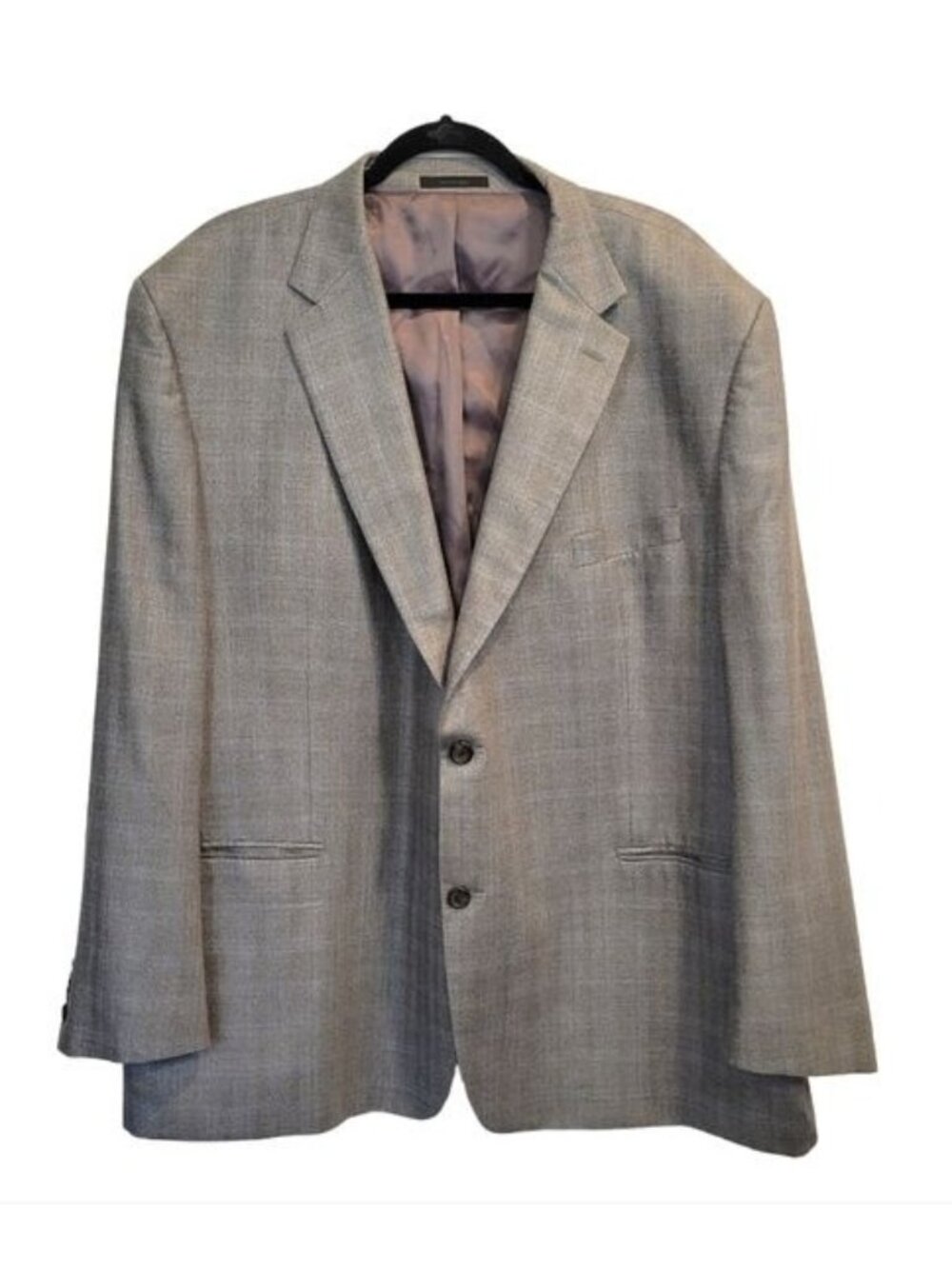 Lauren Ralph Lauren | Plaid Wool Silk Blend 2 Button Front Jacket Gray